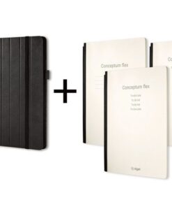 Sigel Business Organiser Conceptum Flex Kunstleer, A4, zwart,     gevuld met schrift geruit, to-do-list schrift en