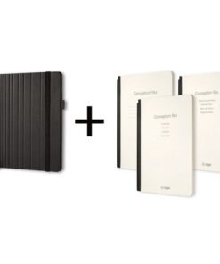 Sigel Business Organiser Conceptum Flex Kunstleer, A5, zwart,     gevuld met schrift gelinieerd, to-do-list schrift en