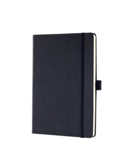 Sigel Notitieboek Conceptum Pure A5 zwart gelinieerd hardcover.   Genummerde pagina's, inhoudsopgave, sluiting d.m.v.