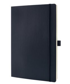 Sigel Notitieboek Conceptum Pure A4 zwart 5mm ruit softcover.     Genummerde pagina's, inhoudsopgave, sluiting d.m.v.