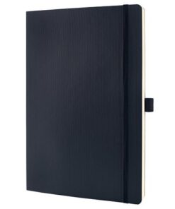 Sigel Notitieboek Conceptum Pure A4 zwart gelinieerd softcover.   Genummerde pagina's, inhoudsopgave, sluiting d.m.v.