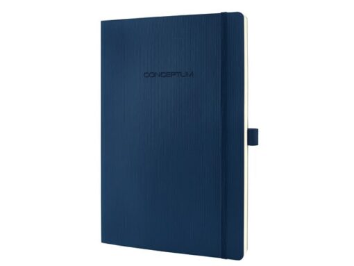 Sigel Notitieboek Conceptum Pure A4 blauw gelinieerd softcover.   Genummerde pagina's, inhoudsopgave, sluiting d.m.v.
