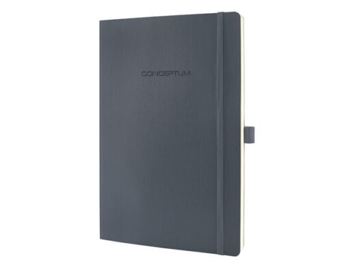 Sigel Notitieboek Conceptum Pure A4 donkergrijs gelinieerd        softcover. Genummerde pagina's, inhoudsopgave, sluiting