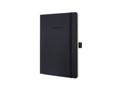 Sigel Notitieboek Conceptum Pure A5 zwart gelinieerd softcover.   Genummerde pagina's, inhoudsopgave, sluiting d.m.v.