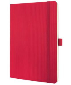Sigel Notitieboek Conceptum Pure A5 rood gelinieerd softcover.    Genummerde pagina's, inhoudsopgave, sluiting d.m.v.