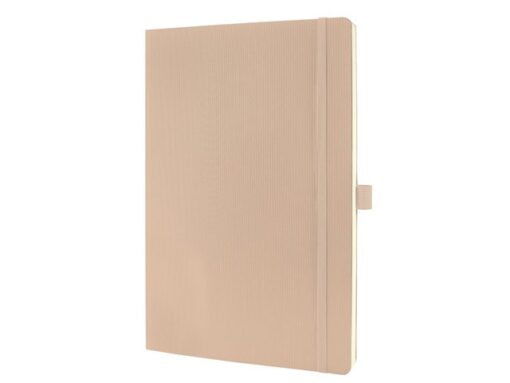 Sigel Notitieboek Conceptum A4 Beige 5mm ruit softcover.          Genummerde pagina's, inhoudsopgave, sluiting d.m.v.