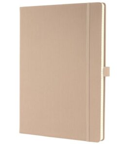 Sigel Notitieboek Conceptum A4 Beige gelinieerd hardcover.        Genummerde pagina's, inhoudsopgave, sluiting d.m.v.