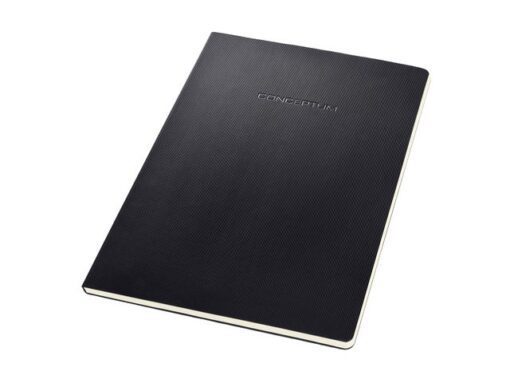Sigel Schrijfblok Conceptum A4 zwart 5mm ruit softcover. 120      pagina's 80 grams chamoiskleurig papier. Met quickpocket.