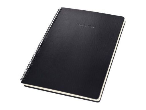 Sigel Notitieblok Conceptum A4 zwart gelinieerd hardcover. 160    pagina's 80 grams chamoiskleurig papier. Met quickpocket.