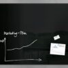 Glasmagneetbord XL Sigel - zwart 1200x900x18mm 2 magneten