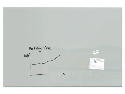 Sigel Glasmagneetbord Artverum grijs 1800x1200x18mm incl.2        magneten