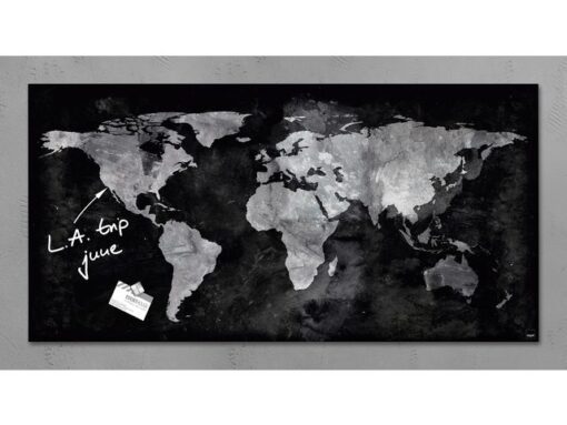 Glasmagneetbord Sigel Artverum 910x460x15mm wereldkaart
