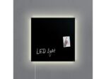 Glasmagneetbord Sigel Artverum LED 480x480x15 zwart