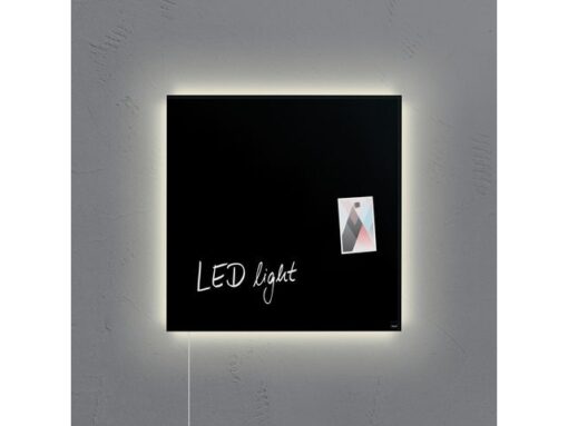 Glasmagneetbord Sigel Artverum LED 480x480x15 zwart