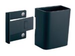 Sigel Stiftenkoker S, antraciet, inclusief magnetische clip voor  bevestiging aan het glas-magneetbord, kunststof, 75x94x51
