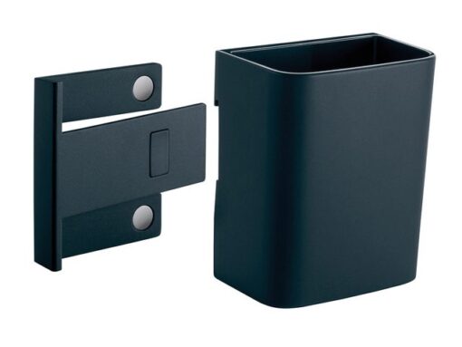 Sigel Stiftenkoker S, antraciet, inclusief magnetische clip voor  bevestiging aan het glas-magneetbord, kunststof, 75x94x51