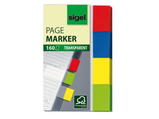 Indexeringsstrookjes sigel maat strookjes 20x50mm           transparant rood/geel/blauw/groen