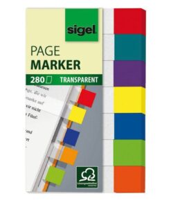 Indexeringsstrookjes Sigel maat strookjes 12x50mm           transparant 7-kleuren
