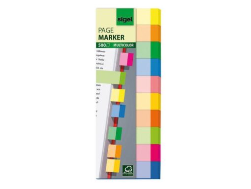 Indexeringsstrookjes Sigel Multicolor 10-kleurig 500 vel    maat strookjes 15x50mm