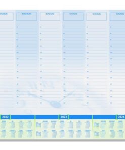 Bureauonderlegger Sigel Time 59,5x41cm, 80 grams papier, 30 vel, 3-jaars kalender. Kalender 2023/24/25.