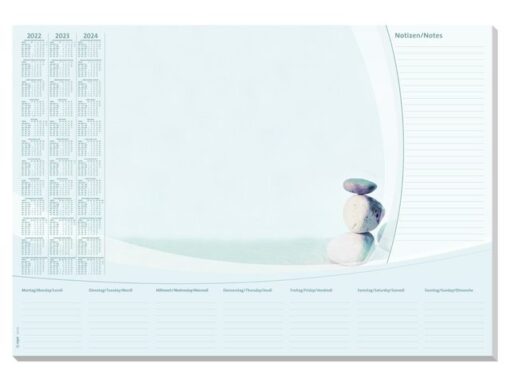 Bureauonderlegger Sigel Harmonie 59,5x41cm, 80 grams        papier, 30 vel, Kalender 2023/24/25.