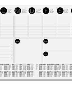 Bureauonderlegger Sigel Weekly, 42x29,7cm, 80 grams papier, 30 vel, 2-jaars kalender. 2023/2024.