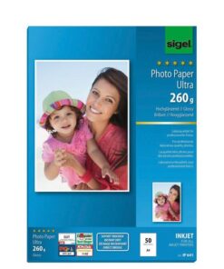 Inkjetpapier Sigel A4 260grs pak a 50 vel fotopapier        hoogglans superwit