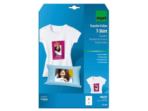 Inkjetfolie Sigel A4 Transfer blanco 3 vel voor opstrijken