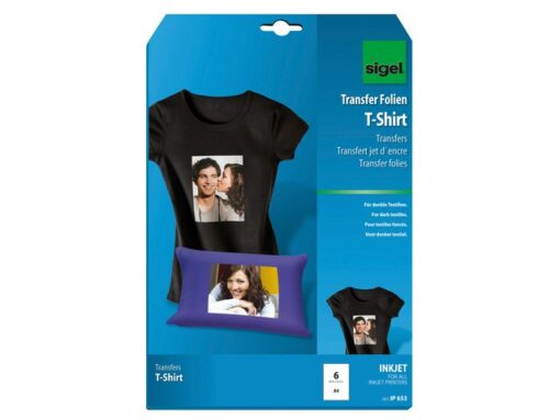 Inkjetfolie Sigel A4 Transfer blanco 6 stuks voor donkere   kleding/textiel
