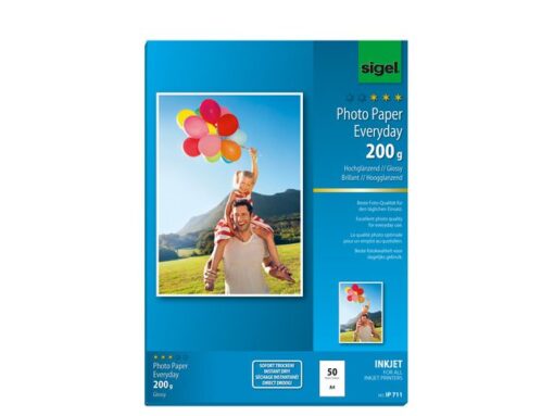 Sigel Inkjetfotopapier Everyday plus A4 wit 200gr glans 50 vel