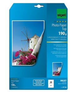 Inkjetpapier Sigel A4 190g Foto papier hoogglans            dubbelzijdig