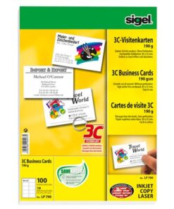 Visitekaartjes Sigel 3C 190g wit 100 stuks