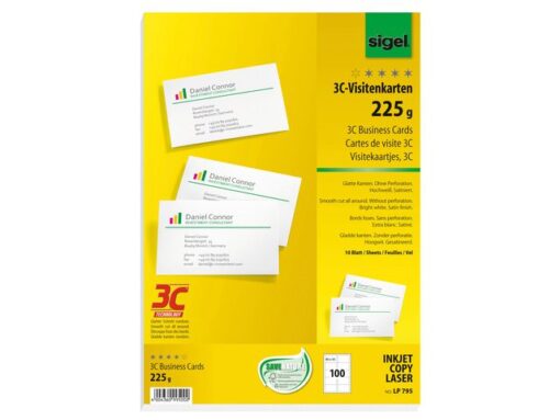 Visitekaartjes Sigel 3C 225g wit 100 stuks