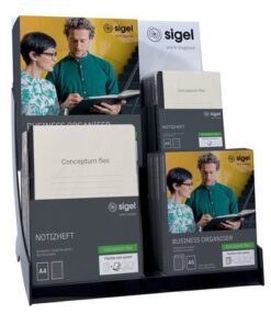 Sigel Toonbankdisplay Conceptum Flex. Zwart acryl met topper      b47xh53xd30cm