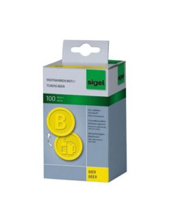 Waardemunten Sigel kunststof 100 stuks 25mm bier geel