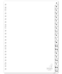 Kangaro KTC Tabblad Kangaro A4 letters PP 120 micron wit 23-gaats       20-delig A-Z