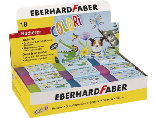Gum Eberhard Faber Colori assorti kleuren display a 18 stuks