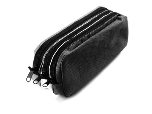 Kangaro KTC Etui Kangaro 3 vaks zwart/wit/grijs ca 25x9x11cm