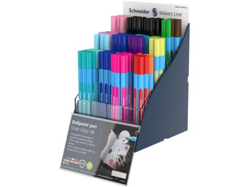 Balpen Schneider Slider Edge 120 stuks SIS-display Engels   standaard en pastel kleuren