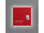 Glasmagneetbord Sigel Artverum LED light 480x480x15 rood