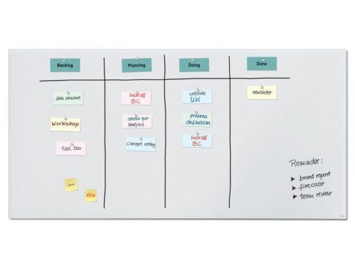 Glasmagneetbord XL Sigel mat super wit 2000x1000x18mm 2 magn