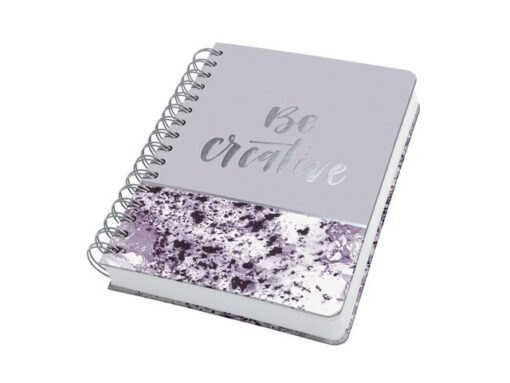Sigel Notitieboek Jolie Inspire A5 spiraal Violet Marble.         Punt-gelijnd. 240pagina's 120grams papier. Hardcover