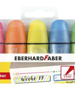 Tekstmarker Eberhard Faber mini glitter neon etui 5 stuks