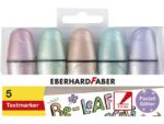 Tekstmarker Eberhard Faber mini glitter pastel etui 5 stuks