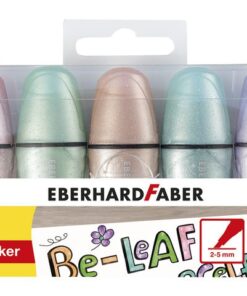 Tekstmarker Eberhard Faber mini glitter pastel etui 5 stuks