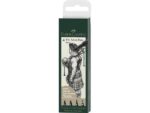 Faber Castell Tekenstift Faber-Castell Pitt Artist Pen etui 4 stuks 199 zwart lijndiktes 1.5, C, B, FM