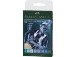 Faber Castell Tekenstift Faber-Castell Pitt Artist Pen Brush etui 8 stuks Blues