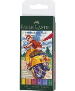 Faber Castell Tekenstift Faber-Castell Pitt Artist Pen Brush etui 6 stuks Colour