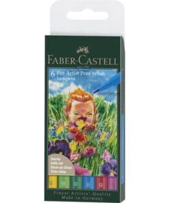 Faber Castell Tekenstift Faber-Castell Pitt Artist Pen Brush etui 6 stuks Springtime