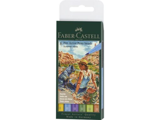 Faber Castell Tekenstift Faber-Castell Pitt Artist Pen Brush etui 6 stuks Summer